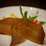 Osmanthus jelly with wolf berry